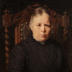 Belgian lady portrait painting dated 1920 - 4324295