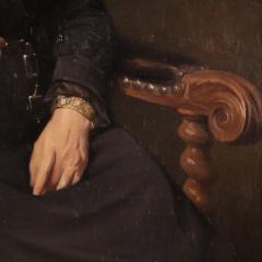 Belgian lady portrait painting dated 1920 - 4324296