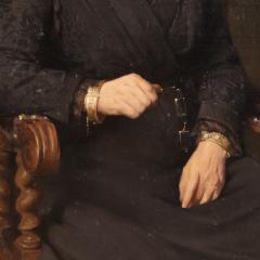 Belgian lady portrait painting dated 1920 - 4324297