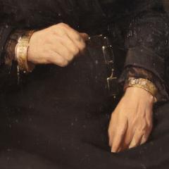 Belgian lady portrait painting dated 1920 - 4324298