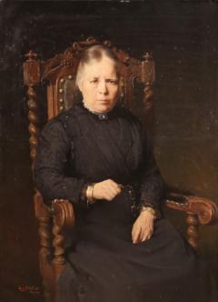 Belgian lady portrait painting dated 1920 - 4326737