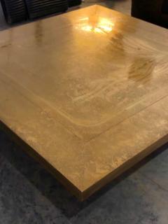 Belgium large spectacular square gold bronze engraved coffee table - 2400421