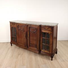 Belle poque French or Belgian Sideboard in Walnut with Marble - 4179279