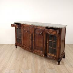 Belle poque French or Belgian Sideboard in Walnut with Marble - 4179280