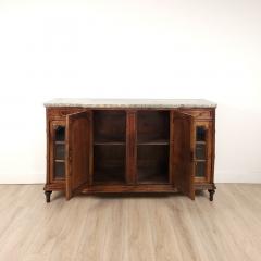 Belle poque French or Belgian Sideboard in Walnut with Marble - 4179281