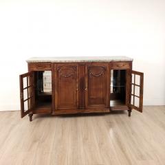 Belle poque French or Belgian Sideboard in Walnut with Marble - 4179282