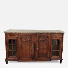 Belle poque French or Belgian Sideboard in Walnut with Marble - 4185931