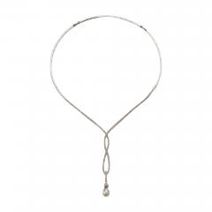 Belle poque Natural Pearl Drop and Diamond Lavalier Necklace - 3103296