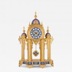 Belle poque period ormolu and porcelain mantel clock in Moorish style - 3546846