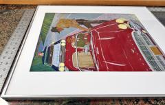 Ben Denison Red Corvette Hot Car Playboy Cartoon Mid Century - 4252232