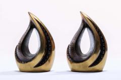 Ben Seibel Pair of Midcentury Ben Seibel Sculptural Brass Bookends - 1976696