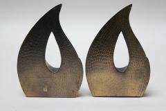 Ben Seibel Pair of Modernist Brass Flame Bookends Designed by Ben Seibel for Jenfredware - 2530807