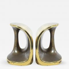 Ben Seibel Patinated Brass Bookends by Ben Seibel for Jenfred Ware - 303413