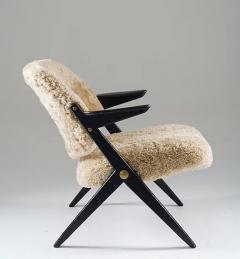 Bengt Ruda Scandinavian Mid Century Easy Chairs in Sheepskin by Bengt Ruda for NK - 2575742