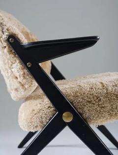 Bengt Ruda Scandinavian Mid Century Easy Chairs in Sheepskin by Bengt Ruda for NK - 2575747