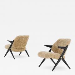 Bengt Ruda Scandinavian Mid Century Easy Chairs in Sheepskin by Bengt Ruda for NK - 2578220