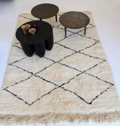 Beni Ourain Beni Ourain Moroccan Tribal Atlas Mountains Cream and Black Rug - 1461833