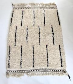 Beni Ourain Beni Ourain Moroccan Tribal Rug Cream and Black Touch of Pink - 1472069