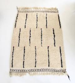 Beni Ourain Beni Ourain Moroccan Tribal Rug Cream and Black Touch of Pink - 1472070