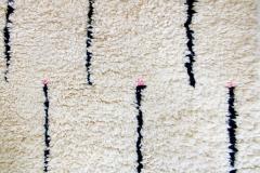 Beni Ourain Beni Ourain Moroccan Tribal Rug Cream and Black Touch of Pink - 1472072