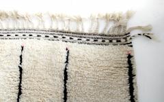 Beni Ourain Beni Ourain Moroccan Tribal Rug Cream and Black Touch of Pink - 1472075