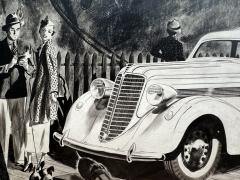 Benjamin Albert Stahl Classic Car Lincoln Nash Illustration Automobilia Timeless Aesthetic - 4413224