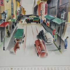 Benjamin Harris Pair of Signed Benjamin Jorj Harris Airbrush San Francisco Cable Car Artworks - 2797176