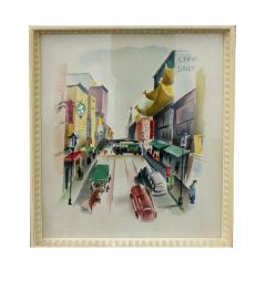 Benjamin Harris Pair of Signed Benjamin Jorj Harris Airbrush San Francisco Cable Car Artworks - 2797177