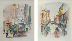 Benjamin Harris Pair of Signed Benjamin Jorj Harris Airbrush San Francisco Cable Car Artworks - 2804676