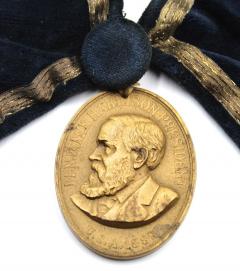 Benjamin Harrison Indian Peace Medal on Presentation Collar 1889 - 3672895