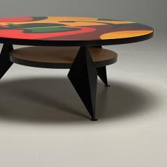 Benjamin Le Mid Century Modern Coffee Table Epoxy on Maple Paint Decorated - 3421725