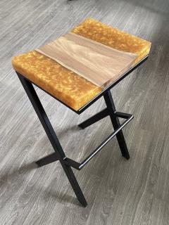 Benjamin McLaughlin English Walnut Gold Shimmer Bar Stool - 3421671