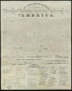 Benjamin Owen Tyler 1818 Declaration of Independence Broadside Engraved by Benjamin Owen Tyler - 3473357