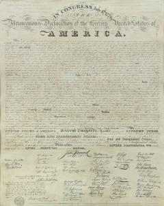 Benjamin Owen Tyler 1818 Declaration of Independence Broadside Engraved by Benjamin Owen Tyler - 3479321