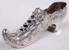 Benjamin Phillips Antique German Rococo Silver Lady s Shoe Ornament - 4424737