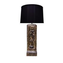 Benjamin Wilson Ben Wilson Pair of Large Plaster Table Lamps with African Motif 1950s - 1178364