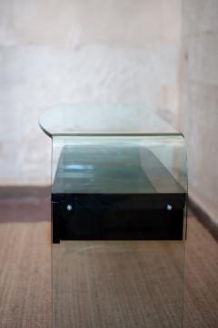 Bent Glass Console With Suspended Drawers 1990s Lacquered Series - 4722714