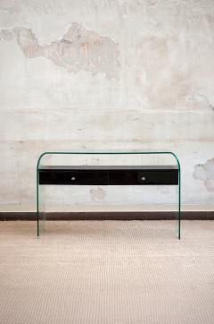 Bent Glass Console With Suspended Drawers 1990s Lacquered Series - 4731521