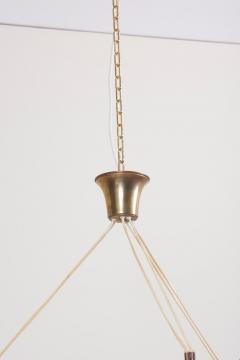 Bent Karlby One of Two Six Shade Chandelier by Bent Karlby for Lyfa Denmark 1950s - 891588