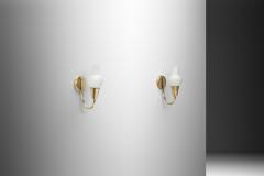Bent Karlby Pair of Brass Wall Lamps by Bent Karlby Attr for Lyfa Denmark Mid 20th C - 4647067