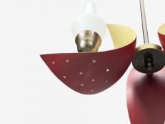 Bent Karlby Pendant Light Brass Red Lacquered Metal Glass Denmark 1950s - 4755002