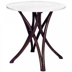 Bentwood Walnut and White Marble Caf Table - 4708814