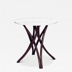 Bentwood Walnut and White Marble Caf Table - 4708899