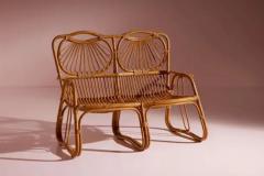Bentwood Wicker and bamboo Garden or Living Room Set Italian Manufacture 1960s - 4097251