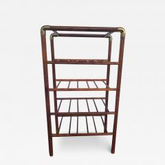 Bentwood wine rack with brass accents - 3699316