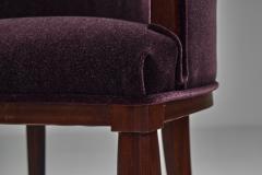 Berg re Style Chair with Purple Upholstery France 1920s - 4610152