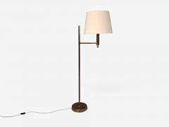Bergboms Swedish Modern Floor Lamp Brass Fabric Sweden 1960s - 4804342
