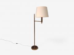 Bergboms Swedish Modern Floor Lamp Brass Fabric Sweden 1960s - 4804344