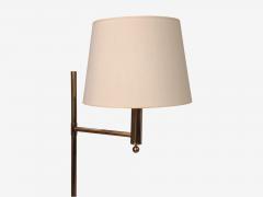 Bergboms Swedish Modern Floor Lamp Brass Fabric Sweden 1960s - 4804345