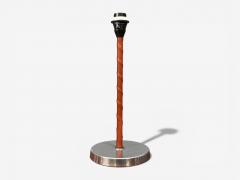 Bergboms Table Lamps Leather Nickel Plated Sweden 1960s - 4493599